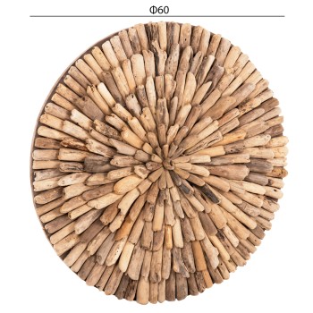 WALL DECORATION ROUND CHIIKI FK4298 DRIFTWOOD IN NATURAL Φ60 cm. WALL DECORATION ROUND CHIIKI FK4298 DRIFTWOOD IN NATURAL Φ60 cm.
