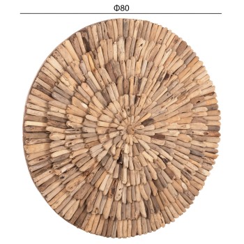 WALL DECORATION ROUND CHIIKI FK4299 DRIFTWOOD IN NATURAL Φ80 cm. WALL DECORATION ROUND CHIIKI FK4299 DRIFTWOOD IN NATURAL Φ80 cm.