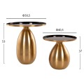 SIDE TABLES 2PCS FK9661 METAL IN BLACK AND GOLD Φ50,5 &Φ40,5cm. SIDE TABLES 2PCS FK9661 METAL IN BLACK AND GOLD Φ50,5 &Φ40,5cm.