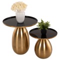 SIDE TABLES 2PCS FK9661 METAL IN BLACK AND GOLD Φ50,5 &Φ40,5cm. SIDE TABLES 2PCS FK9661 METAL IN BLACK AND GOLD Φ50,5 &Φ40,5cm.