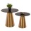SIDE TABLES 2PCS RENGI FK9665 METAL IN GOLD-BLACK CERAMIC TOP Φ56&Φ43 cm.