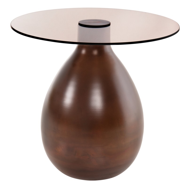 SIDE TABLES 2PCS REGEN FK9666 METAL IN COPPER-GLASS TOP Φ44 & Φ40 cm. SIDE TABLES 2PCS REGEN FK9666 METAL IN COPPER-GLASS TOP Φ44 & Φ40 cm.