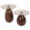 SIDE TABLES 2PCS REGEN FK9666 METAL IN COPPER-GLASS TOP Φ44 & Φ40 cm.