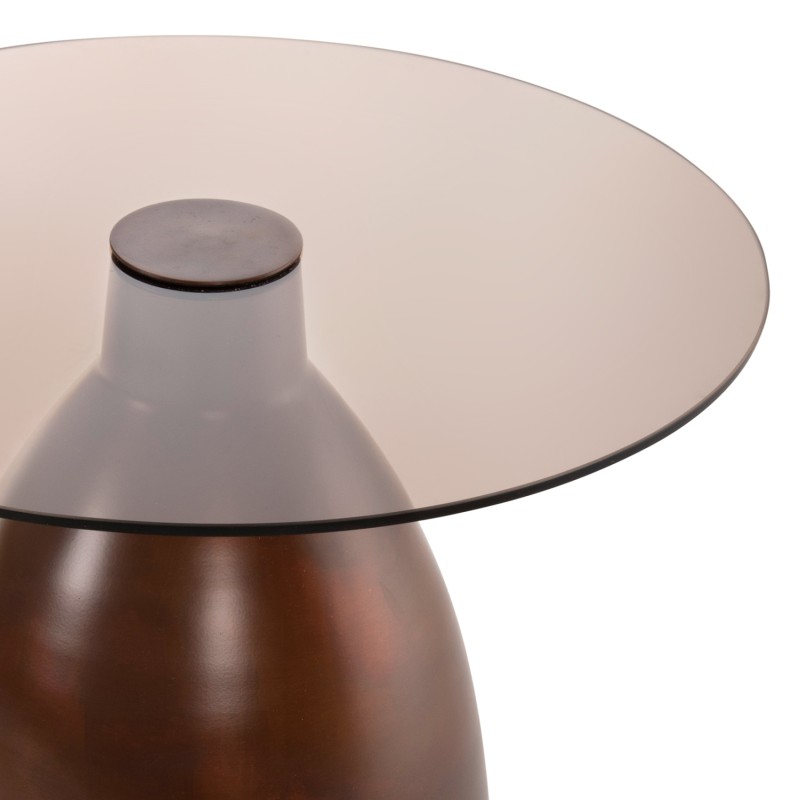 SIDE TABLES 2PCS REGEN FK9666 METAL IN COPPER-GLASS TOP Φ44 & Φ40 cm. SIDE TABLES 2PCS REGEN FK9666 METAL IN COPPER-GLASS TOP Φ44 & Φ40 cm.
