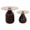 SIDE TABLES 2PCS CHANG FK9668 MANGO WOOD IN BROWN-GLASS TOP Φ55x49,5H & Φ40x36,5H cm.