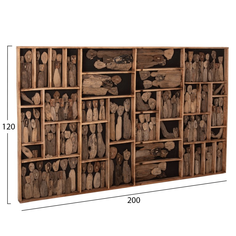 WALL DECORATION MYST FK4281 FRAME WITH FIGURINES MADE OF DRIFTWOOD 200x6x120Hcm. WALL DECORATION MYST FK4281 FRAME WITH FIGURINES MADE OF DRIFTWOOD 200x6x120Hcm.