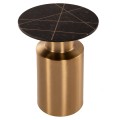 SIDE TABLE CLAYDEE FK9675 METAL IN GOLD-BLACK INLAY MARBLE TOP Φ41x54,5Hcm. SIDE TABLE CLAYDEE FK9675 METAL IN GOLD-BLACK INLAY MARBLE TOP Φ41x54,5Hcm.
