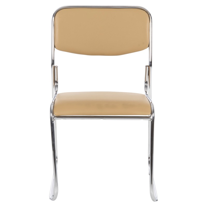 CONFERENCE/GUEST CHAIR MABEL FK1019.07 CHROMED FRAME-MOCHA PU 47x48x78Hcm. CONFERENCE/GUEST CHAIR MABEL FK1019.07 CHROMED FRAME-MOCHA PU 47x48x78Hcm.