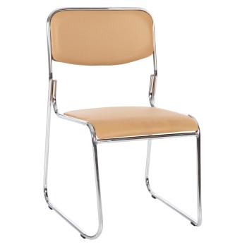 CONFERENCE/GUEST CHAIR MABEL FK1019.07 CHROMED FRAME-MOCHA PU 47x48x78Hcm.