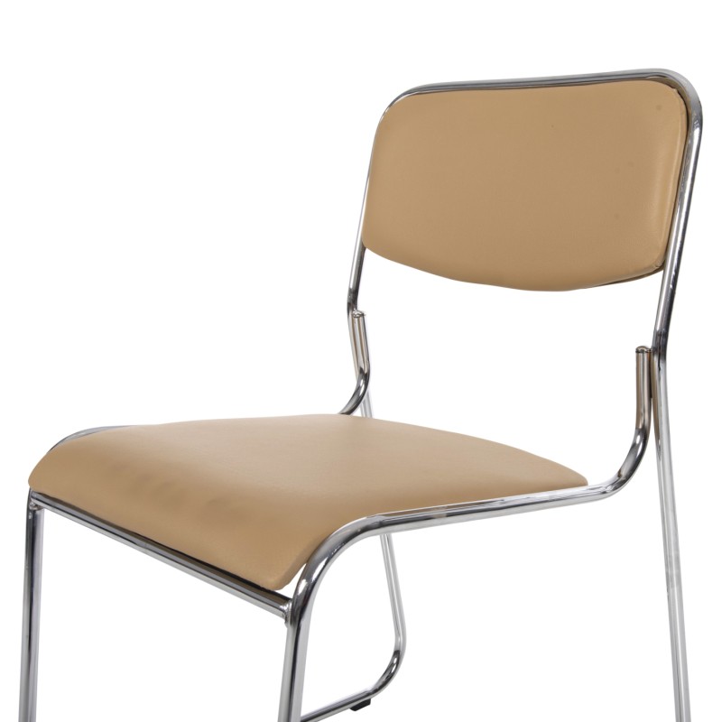 CONFERENCE/GUEST CHAIR MABEL FK1019.07 CHROMED FRAME-MOCHA PU 47x48x78Hcm. CONFERENCE/GUEST CHAIR MABEL FK1019.07 CHROMED FRAME-MOCHA PU 47x48x78Hcm.