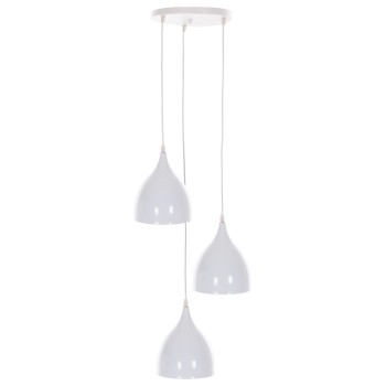 CEILING PENDANT LAMP FK4138 3-LIGHT WHITE METAL Φ33x33-115Hcm.