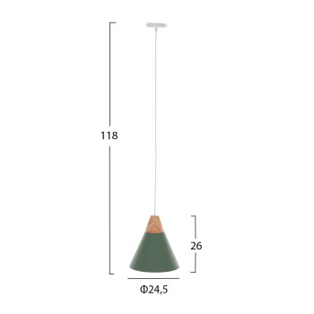 CEILING PENDANT LAMP FK4147 GREEN METAL CAP Φ25x118Hcm. CEILING PENDANT LAMP FK4147 GREEN METAL CAP Φ25x118Hcm.