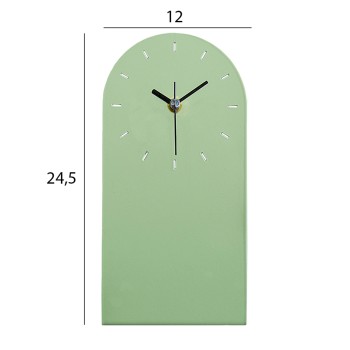 TABLE CLOCK FK4339.02 METAL IN LIGHT GREEN 12X24.5H cm. TABLE CLOCK FK4339.02 METAL IN LIGHT GREEN 12X24.5H cm.