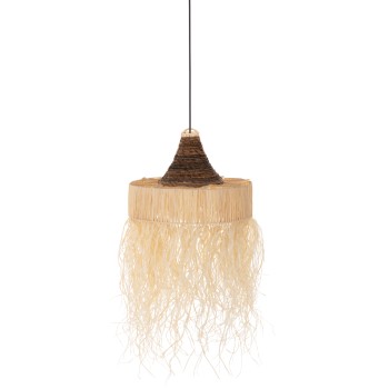 CEILING PENDANT LAMP WITH FRINGES FK7854 DRIED PALM FIBERS Φ51x37Hcm.