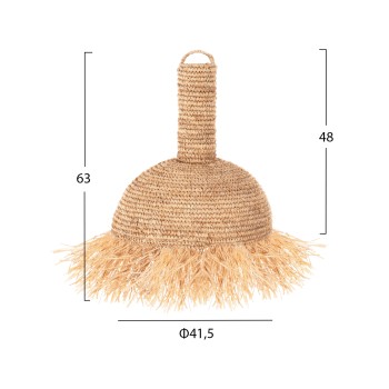 CEILING PENDANT LAMP WITH FRINGES FK7855 DRIED PALM FIBERS Φ41,5x48Hcm.