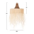 CEILING PENDANT LAMP WITH FRINGES FK7853 DRIED PALM FIBERS Φ41x34Hcm. CEILING PENDANT LAMP WITH FRINGES FK7853 DRIED PALM FIBERS Φ41x34Hcm.