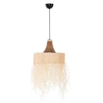 CEILING PENDANT LAMP WITH FRINGES FK7853 DRIED PALM FIBERS Φ41x34Hcm.