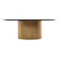 COFFEE TABLES 2PCS CLAD FK11916 METAL IN GOLD-BLACK TOP Φ110x38H & Φ80x32H cm.