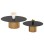 COFFEE TABLES 2PCS CLAD FK11916 METAL IN GOLD-BLACK TOP Φ110x38H & Φ80x32H cm.