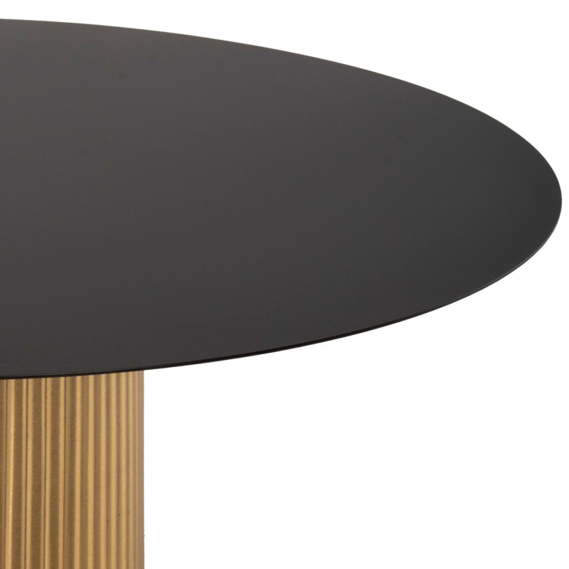 COFFEE TABLES 2PCS CLAD FK11916 METAL IN GOLD-BLACK TOP Φ110x38H & Φ80x32H cm.