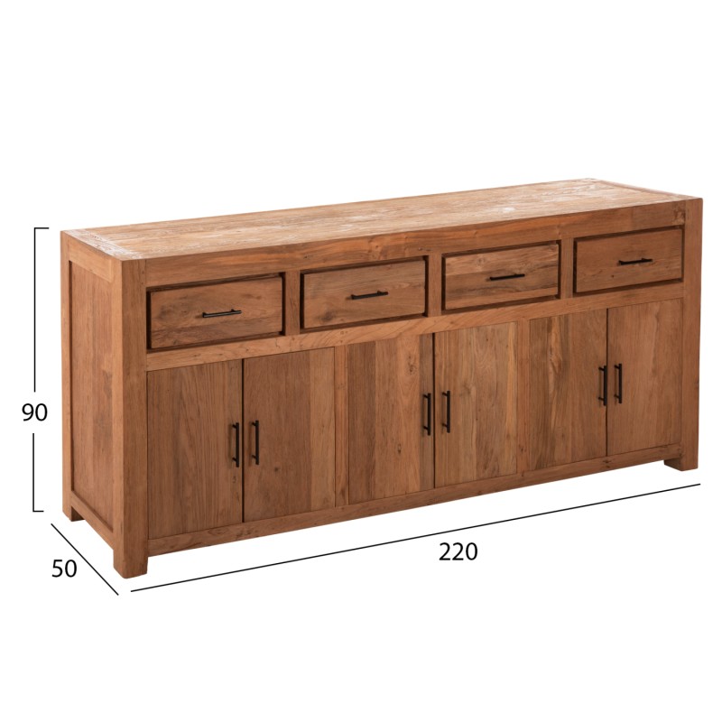 BUFFET GRAYSON FK9802 RECYCLED TEAK WOOD IN NATURAL 220x50x90Hcm. BUFFET GRAYSON FK9802 RECYCLED TEAK WOOD IN NATURAL 220x50x90Hcm.