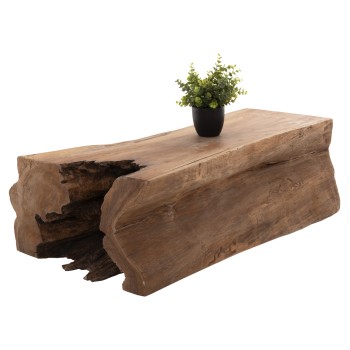 COFFEE TABLE TORANKU FK9796 SOLID TEAK TRUNK IN NATURAL