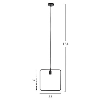 CEILING PENDANT LUMINAIRE FK4095 BLACK METAL 33x33x134Hcm. CEILING PENDANT LUMINAIRE FK4095 BLACK METAL 33x33x134Hcm.
