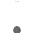 CEILING PENDANT LUMINAIRE FK4109 GREY SPHERICAL CAP-WHITE CABLE Φ20x112Hcm. CEILING PENDANT LUMINAIRE FK4109 GREY SPHERICAL CAP-WHITE CABLE Φ20x112Hcm.