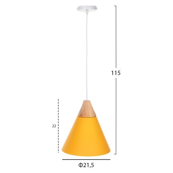 CEILING PENDANT LAMP FK4151 YELLOW METAL CAP Φ21,5x115Hcm. CEILING PENDANT LAMP FK4151 YELLOW METAL CAP Φ21,5x115Hcm.
