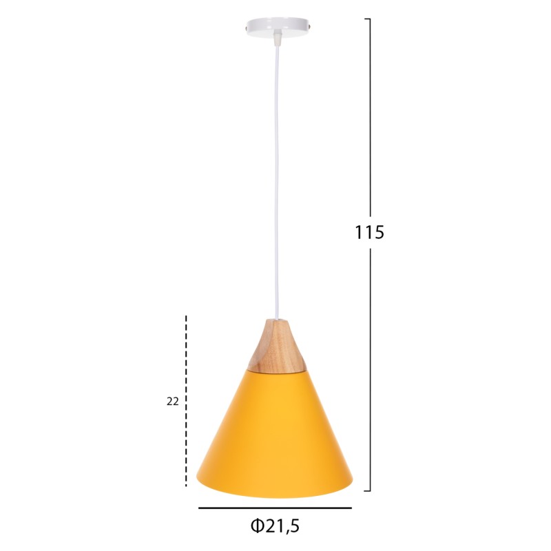 CEILING PENDANT LAMP FK4151 YELLOW METAL CAP Φ21,5x115Hcm. CEILING PENDANT LAMP FK4151 YELLOW METAL CAP Φ21,5x115Hcm.