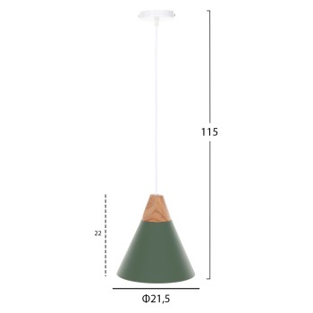 CEILING PENDANT LAMP FK4152 GREEN METAL CAP Φ21,5x115Hcm. CEILING PENDANT LAMP FK4152 GREEN METAL CAP Φ21,5x115Hcm.