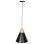 CEILING PENDANT LUMINAIRE FK4148 BLACK METAL CAP-WOOD DETAIL Φ22x115Hcm.