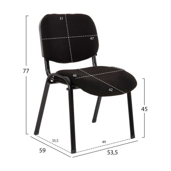 COLLABORATION CHAIR JANISHA FK1010.11 HOMEMARKT BLACK FABRIC 53,5x59x77Hcm. COLLABORATION CHAIR JANISHA FK1010.11 HOMEMARKT BLACK FABRIC 53,5x59x77Hcm.