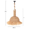 CEILING PENDANT LUMINAIRE SET FK11923 ROPE AND DRIED PALM LEAF FIBERS Φ41.5Χ150H cm. CEILING PENDANT LUMINAIRE SET FK11923 ROPE AND DRIED PALM LEAF FIBERS Φ41.5Χ150H cm.