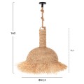 CEILING PENDANT LUMINAIRE SET FK11924 ROPE AND DRIED PALM LEAF FIBERS Φ52.5Χ160H cm.