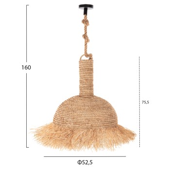 CEILING PENDANT LUMINAIRE SET FK11924 ROPE AND DRIED PALM LEAF FIBERS Φ52.5Χ160H cm. CEILING PENDANT LUMINAIRE SET FK11924 ROPE AND DRIED PALM LEAF FIBERS Φ52.5Χ160H cm.