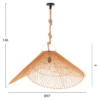 CEILING PENDANT LUMINAIRE SET FK11926 ROPE- NATURAL RATTAN-SAND BEIGE Φ97Χ146H cm. CEILING PENDANT LUMINAIRE SET FK11926 ROPE- NATURAL RATTAN-SAND BEIGE Φ97Χ146H cm.