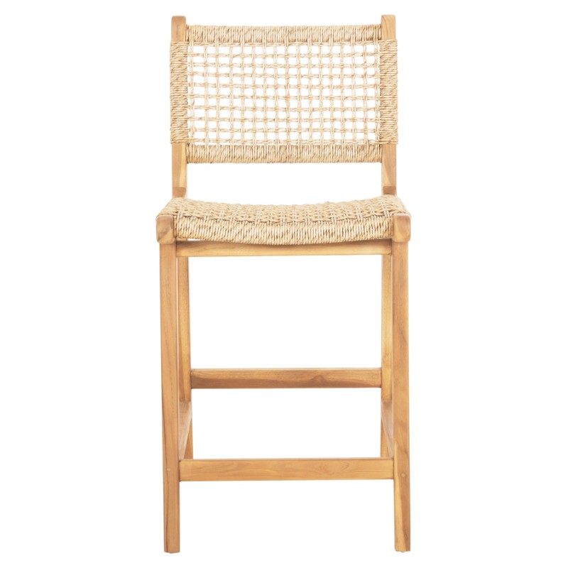 BAR STOOL WITH BACKREST NESHA FK9381.11 TEAK WOOD & VIRO ROPE 46x48.5x96Η cm. BAR STOOL WITH BACKREST NESHA FK9381.11 TEAK WOOD & VIRO ROPE 46x48.5x96Η cm.