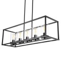 CEILING PENDANT LAMP FK4082 BLACK AND GLASS 80x25x23,5-85H cm. CEILING PENDANT LAMP FK4082 BLACK AND GLASS 80x25x23,5-85H cm.
