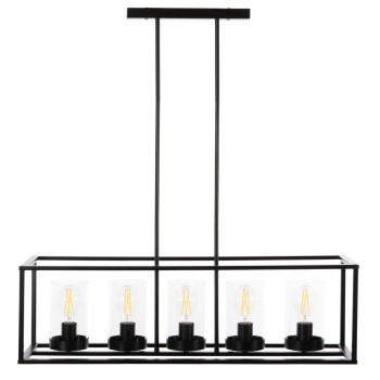 CEILING PENDANT LAMP FK4082 BLACK AND GLASS 80x25x23,5-85H cm.