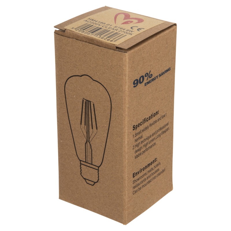 LIGHT BULB FK4188.01 LED FILAMENT 8W E27 DIMMABLE 2700K CLEAR LIGHT BULB FK4188.01 LED FILAMENT 8W E27 DIMMABLE 2700K CLEAR