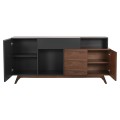 BUFFET PREDA FK9747 MDF WITH WALNUT & DARK GREY VENEER COLOR 167x28-40x80Hcm. BUFFET PREDA FK9747 MDF WITH WALNUT & DARK GREY VENEER COLOR 167x28-40x80Hcm.