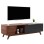 TV CABINET HUDSON FK9748 MDF WITH WALNUT VENEER IN WALNUT AND DAREK GREY COLOR 180x40x50Hcm.
