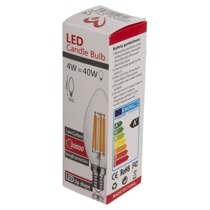 LIGHT BULB FK4048.02 LED FILAMENT 4W E14 3000K GOLD DIMMABLE LIGHT BULB FK4048.02 LED FILAMENT 4W E14 3000K GOLD DIMMABLE