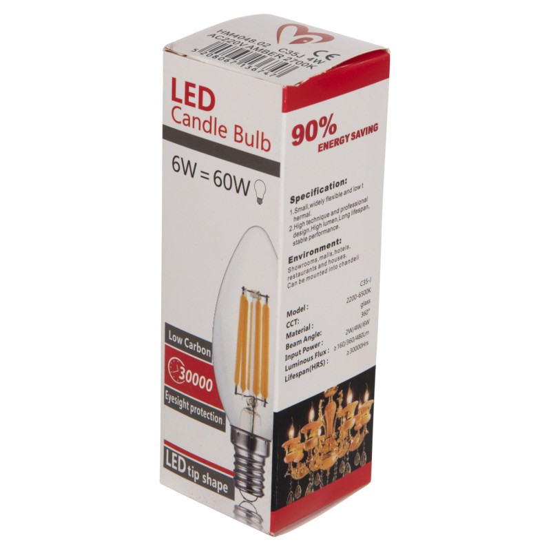 LIGHT BULB FK4048.02 LED FILAMENT 4W E14 3000K GOLD DIMMABLE LIGHT BULB FK4048.02 LED FILAMENT 4W E14 3000K GOLD DIMMABLE