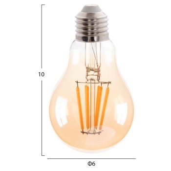 LIGHT BULB FK4045 LED FILAMENT 8W E27 3000K GOLD DIMMABLE LIGHT BULB FK4045 LED FILAMENT 8W E27 3000K GOLD DIMMABLE