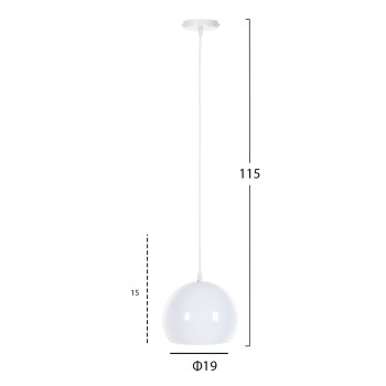 CEILING PENDANT LAMP FK4108 WHITE METAL BELL 19x19x115H cm. CEILING PENDANT LAMP FK4108 WHITE METAL BELL 19x19x115H cm.