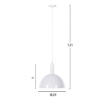CEILING PENDANT LAMP FK4111 WHITE METAL BELL Φ29.5Χ119Hcm. CEILING PENDANT LAMP FK4111 WHITE METAL BELL Φ29.5Χ119Hcm.