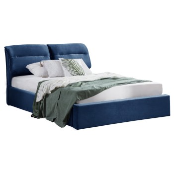 BED KENDRA FK565.18 BLUE VELVET-STORAGE SPACE 160X200 cm MATTRESS