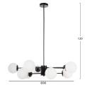 CEILING PENDANT MULTI-LIGHT FK4170 BLACK METAL WHITE GLASS Φ90x97,5Hcm. CEILING PENDANT MULTI-LIGHT FK4170 BLACK METAL WHITE GLASS Φ90x97,5Hcm.